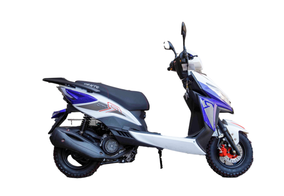 Скутер VENTO CITY 49сс (150) LED фары, сигнализация Сине-белый pitbikemarket.ru